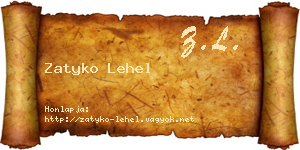 Zatyko Lehel névjegykártya